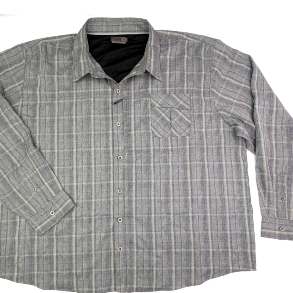 Wrangler Men's Gray Plaid Casual Shirt